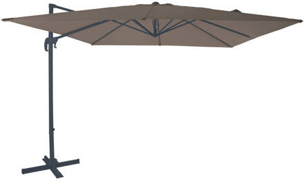 AXI Nima Zweefparasol Rechthoekig 300 x 300 cm in Antraciet / Taupe Parasol voor tuin met Aluminium Frame