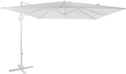 AXI Nima Zweefparasol Rechthoekig 300 x 300 cm in Wit / Beige Parasol voor tuin met Aluminium Frame