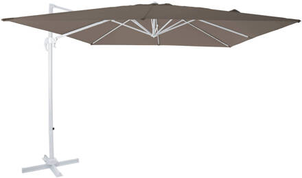 AXI Nima Zweefparasol Rechthoekig 300 x 300 cm in Wit / Taupe Parasol voor tuin met Aluminium Frame