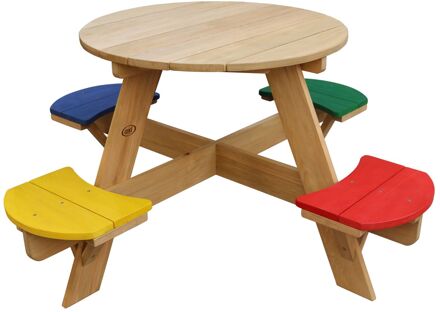 AXI Ufo Picknicktafel rond voor 4 kinderen in regenboog kleuren Picknick tafel van hout