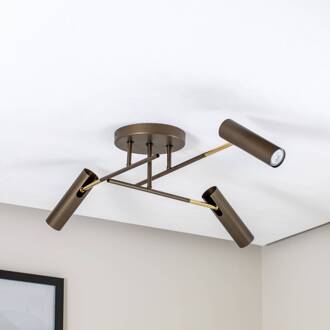 Axion plafondlamp, 3-lamps, titaniumkleurig, staal