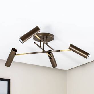 Axion plafondlamp, 4-lamps, titaniumkleurig, staal