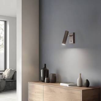 Axion wandlamp, 1-lamp, titaniumkleurig, staal