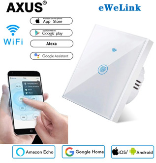 AXUS Luxury Wall Touch Switch EU Standard 1 Gang 1 Way Ewelink Smart Support Alexa Google Home Assistant IFTTT For Android 220V