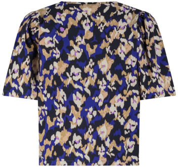 Aya faye print Blauw - S