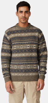 Ayacucho Coniston Fair Isle Crew Neck Trui Groen - L
