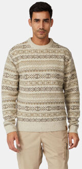 Ayacucho Coniston Fair Isle Crew Neck Trui Wit - S