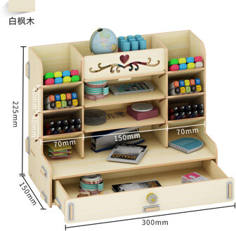 Ayane Creatieve Pen Container Opbergdoos Kleine Rooster Office Desktop Plank Studenten Thuis Persoonlijkheid Eenvoudige Pen Organizer B-beige