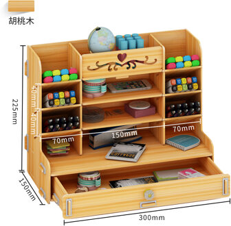 Ayane Creatieve Pen Container Opbergdoos Kleine Rooster Office Desktop Plank Studenten Thuis Persoonlijkheid Eenvoudige Pen Organizer B-bruin