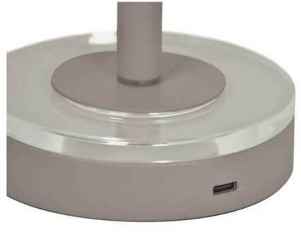 AYTM Acculamp Luceo, taupe, metaal, 24 cm, dimbaar, IP44