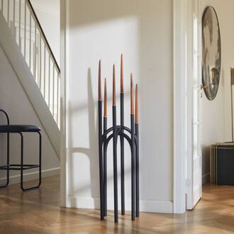 AYTM Angui kandelaar, zwart, hoogte 92 cm, ijzer zwart, goud