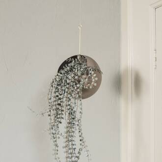 AYTM bloempot Globe, hangend, Ø 21 cm, grijs, aluminium taupe, goud