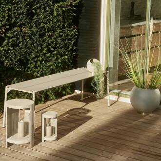 AYTM bloempot Globe, Ø 37 cm, grijsbruin, aluminium, staal taupe, goud