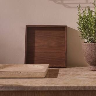 AYTM eenheid dienblad, walnoot, lengte 35 cm, breedte 35 cm, hout donker walnoot