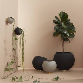 AYTM Globe wandpot, Ø 17 cm, grijsbruin, aluminium taupe, goud
