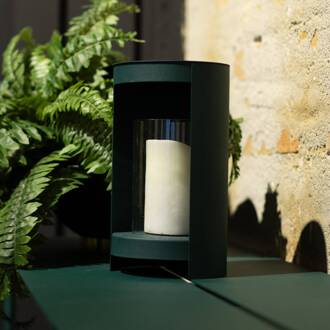 AYTM lantaarn Ora, donkergroen, hoogte 28,2 cm, glas, aluminium bos