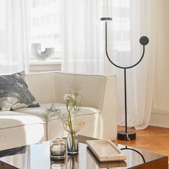 AYTM LED vloerlamp Grasil, zwart, marmer, hoogte 127 cm