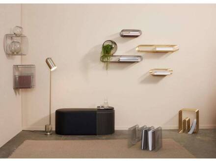 AYTM tijdschriftenhouder Curva, taupe, metaal, 41 cm lang