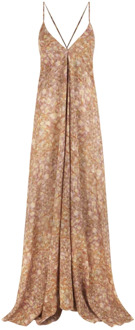 Azalea, zijden georgette flora print jurk Cortana , Multicolor , Dames - Xl,L,M,S,Xs