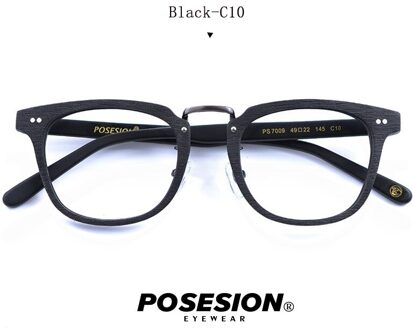 AZB Vintage Houten Mannen Brilmonturen Vierkante Recept Optische Bril Frames voor Mannen bril oculos de grau zwart