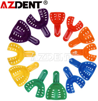 AZDENT 12pcs/set Plastic Teeth Holder Trays Dental Impression Trays Central Supply Durable Dental Care Teeth Holder