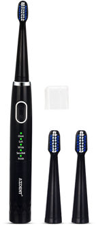 AZDENT 5 Modi Sonische Elektrische Tandenborstel Batterij Type Geen Oplaadbare Tandenborstel Diepe Reiniging met 3pcs Soft Heads voor volwassenen zwart toothbrush