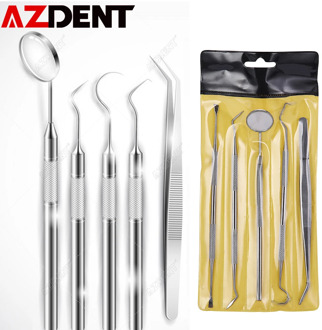 Azdent Dental Mirror Stainless Steel Dental Tool Set Mouth Mirror Dental Kit Instrument Dental Pick Dentist Prepare Tool