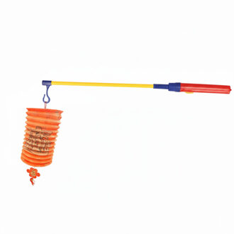 Aziatische lampion 21 cm - rood - met LED lampionstokje - setje - Lampionnentocht - Sint Maarten