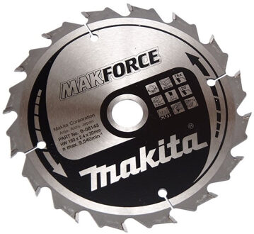 B-08143 Cirkelzaagblad Hout | Makforce | 160x20x2,4 | 16T - B-08143