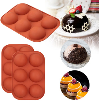 B 6 Cavity Hemispherical Silicone Cake Mold Muffin Cup Cake Bakeware Cupcake Mold Cookies Muffin Chocolate Mould Baking Tool
