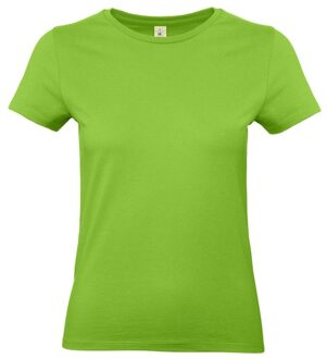 B&C Basic dames t-shirt - lime groen - met ronde hals - katoen