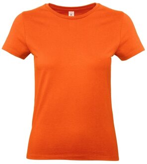 B&C Basic dames t-shirt oranje met ronde hals - Oranje dameskleding casual shirts 2XL (44)