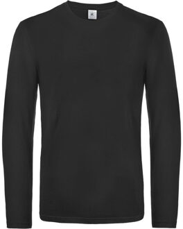 B&C Basic longsleeve shirt zwart voor heren - S;;;;;
