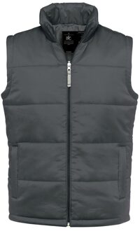 B&C Gewatteerde bodywarmer - voor heren - donkergrijs - nylon - outdoor - vrije tijds jas