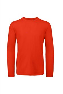 B&C Heren Longsleeve Tshirt - Kleur: Rood, Maat: S
