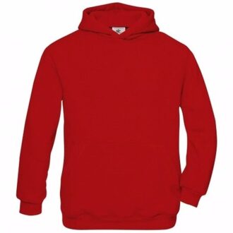 B&C Hooded Sweater - rood - vest met capuchon - kinderen