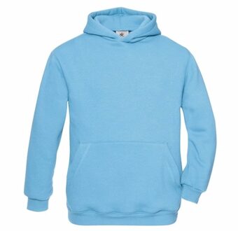 B&C Lichtblauwe katoenmix sweater met capuchon voor jongen 12-13 jaar (152/164)