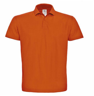 B&C Oranje grote maten poloshirt / polo t-shirt basic van katoen voor heren