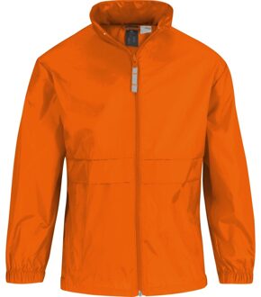 B&C Regenjas - kinderen - oranje - sirocco windjas - nylon