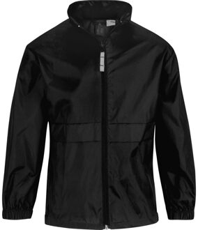 B&C Regenjas - kinderen - zwart - sirocco windjas - nylon