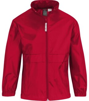 B&C Regenkleding voor jongens/meisjes rood - Sirocco windjas/regenjas voor kinderen 7-8 jaar (122/128) rood