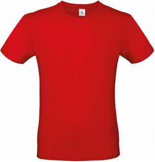 B&C Rood basic grote maten t-shirt - met ronde hals - voor heren - katoen 3XL