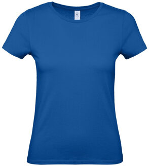 B&C Set van 2x stuks blauw basic t-shirts met ronde hals voor dames van katoen, maat: L (40)