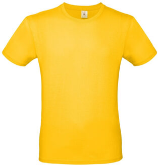 B&C Set van 2x stuks geel basic t-shirt met ronde hals voor heren van katoen, maat: XL (54)