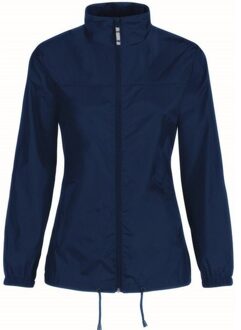 B&C Windbreaker - donkerblauw - Sirocco windjas - met capuchon - dames