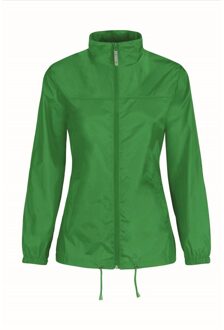 B&C Windbreaker - groen - Sirocco windjas - met capuchon - dames