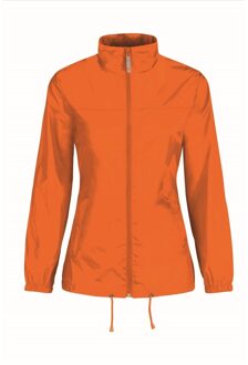 B&C Windbreaker - oranje - Sirocco windjas - met capuchon - dames