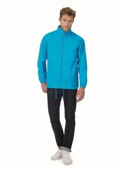 B&C Windbreaker - sirocco windjas - turquoise blauw - heren met capuchon