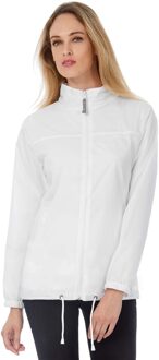 B&C Windbreaker - wit - Sirocco windjas - met capuchon - dames