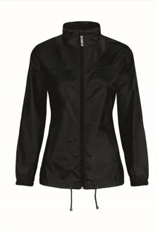 B&C Windbreaker - zwart - Sirocco windjas - met capuchon - dames